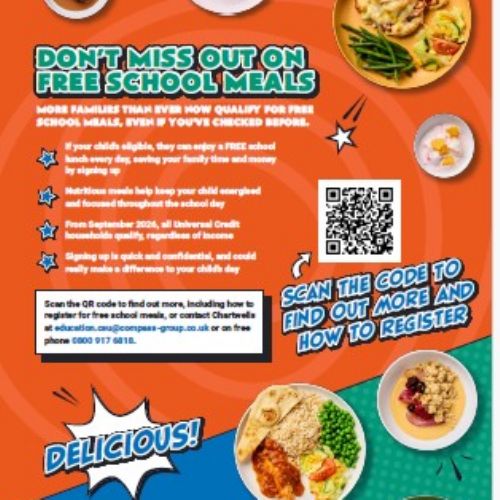 Chartwell menu  information for the new term.